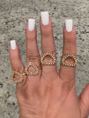 18 KARAT Gold Plated Icy Heart Rolex Ring